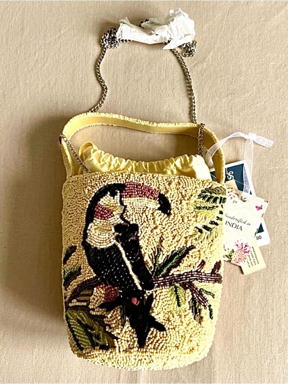 Toucan Beaded Bag VIRAL NWT